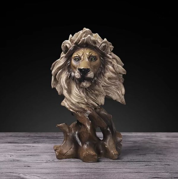 statue-buste-lion-28-cm-1 Buste de lion en résine, 28 cm de hauteur