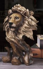 Statue décorative lion en buste, 28 cm