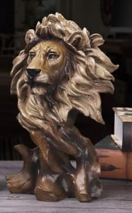Statue décorative lion en buste, 28 cm