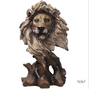 Lion en buste, statue élégante, 28 cm