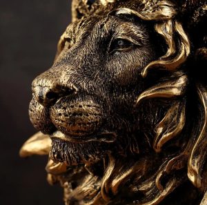 Statue lion majestueux, idéal pour un intérieur élégant
