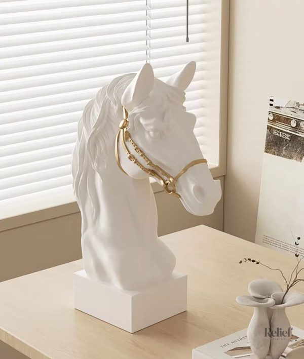 Buste décoratif en céramique, cheval au design raffiné