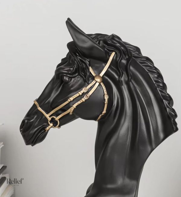 Statue décorative tête de cheval, 30 cm, style moderne
