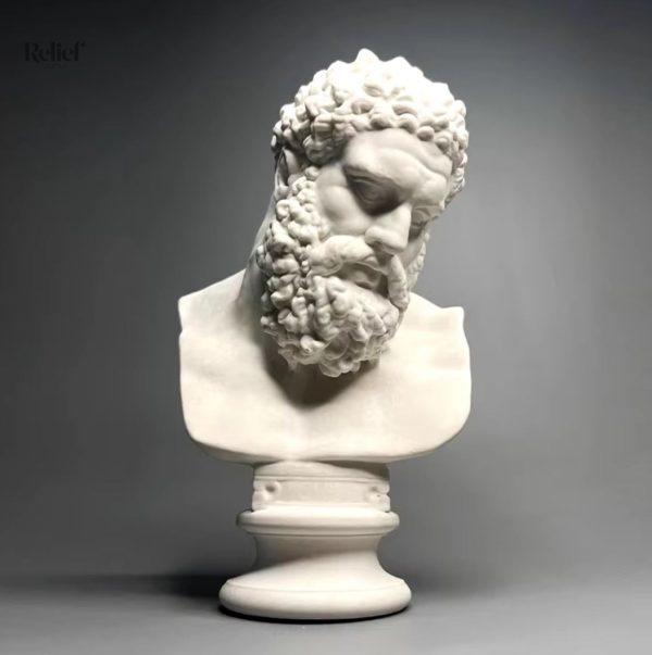 Buste de la tête d'Hercule en statue grecque, 16 cm