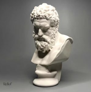 Détails du buste d'Hercule, statue décorative en 16 cm