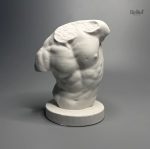 Buste statue homme nu 13 cm en résine