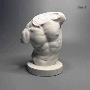 Buste statue homme nu 13 cm en résine