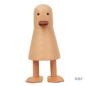 Sculpture en bois style nordique, canard de 17 cm