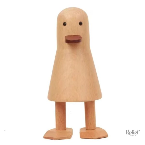 Sculpture en bois style nordique, canard de 17 cm