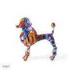 Figurine caniche artistique aux couleurs vives