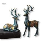 Statue Cerf Moderne Duo en décoration élégante pour intérieur