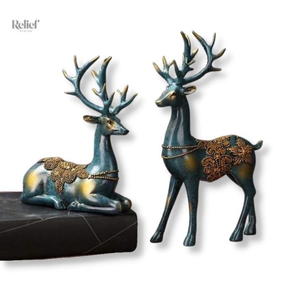 statue-cerf-deco-1 Statue Cerf Moderne Duo en décoration élégante pour intérieur