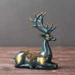 Duo harmonieux de cerfs, œuvre d'art moderne à exposer