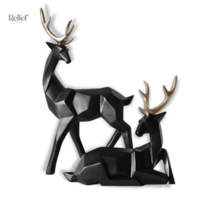 Statue Cerf Origami en deux éléments