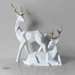 Biche en origami, duo décoratif