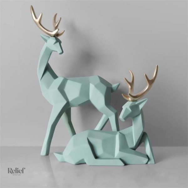 Élément en origami : cerf et biche
