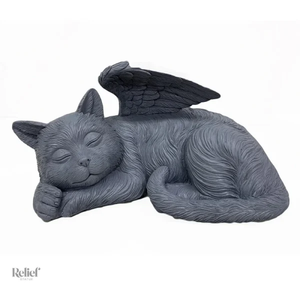 Figurine de chat avec des ailes angéliques