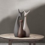 Figurine de chat en céramique, art décoratif
