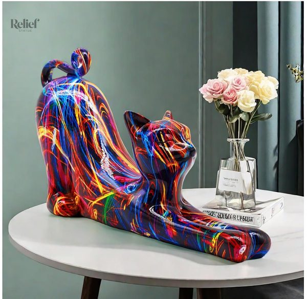 statue-chat-couche-resine-laser-12-cm-1 Statue chat couché en résine