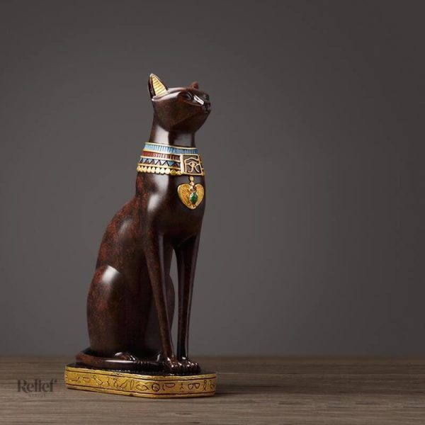 Bastet, déesse égyptienne, sculpture chat raffinée