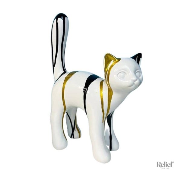 Statue en résine représentant un chat