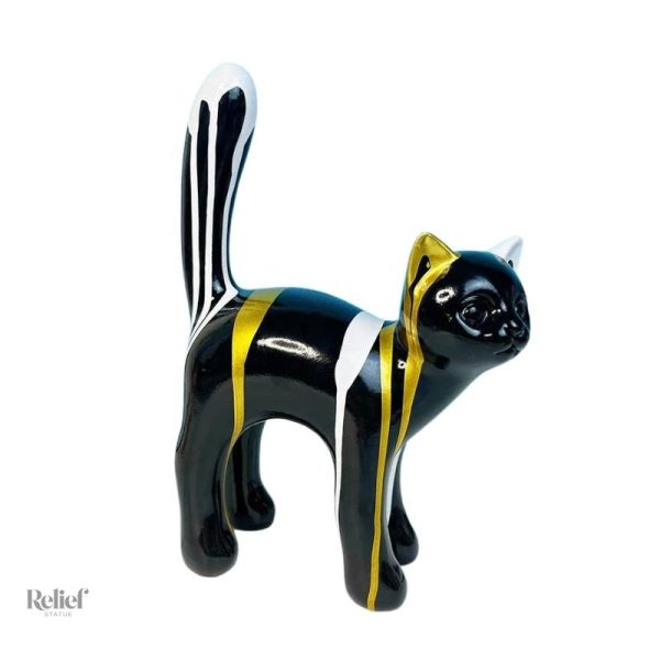 Chat décoratif en résine pour intérieur