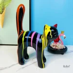 Figurine de chat en résine pour collectionneur
