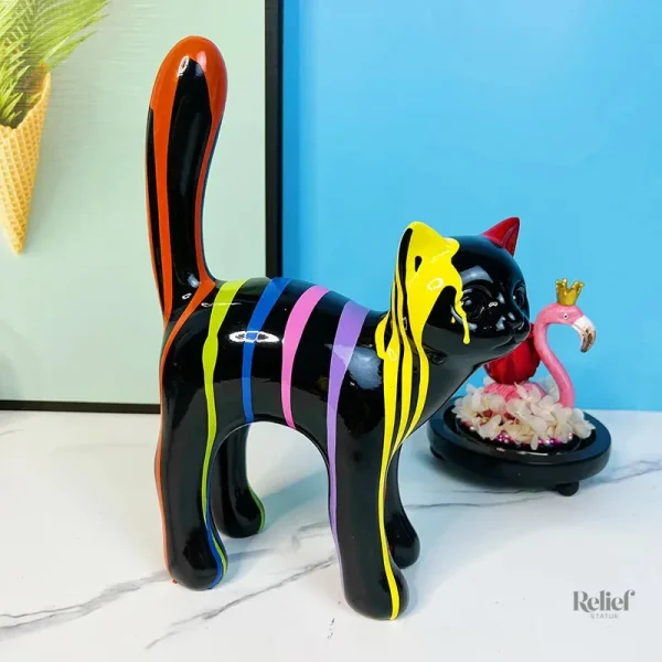 Figurine de chat en résine pour collectionneur