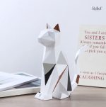 Figurine origami chat moderne 19 cm pour décoration intérieure
