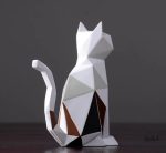 Statue design chat en origami, pièce unique 19 cm