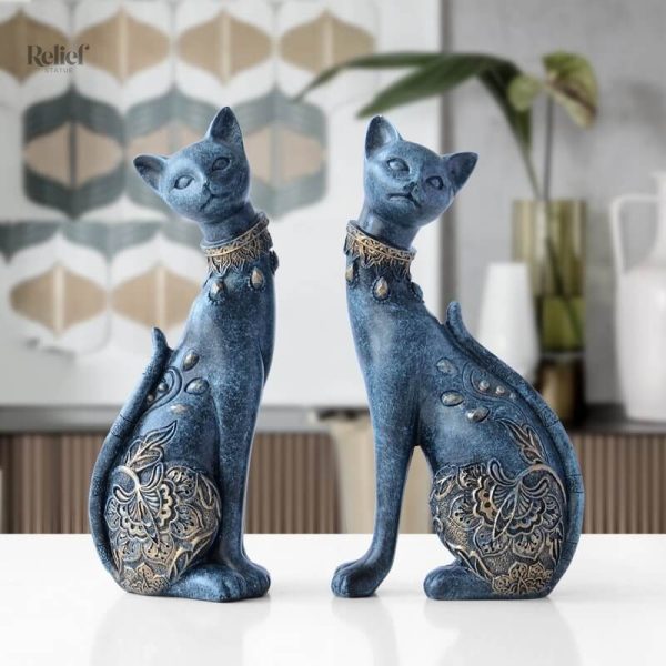 statue-chat-resine-1 Statue Chat - Deux Éléments décoratifs