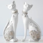 Statue de chat en duo, idéale pour le style moderne