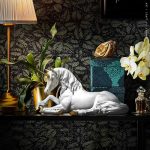 Cheval licorne blanc en design unique