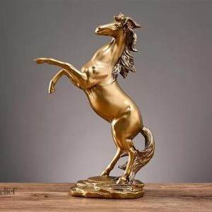 Statue cheval cabré doré 29 cm