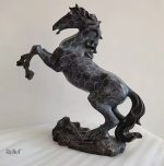 Statue de cheval en bronze, art décoratif, 41 cm