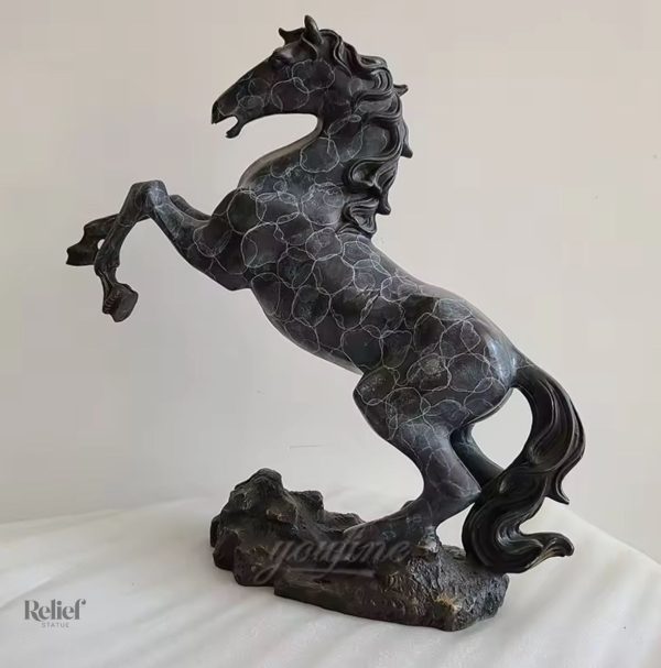 Statue de cheval en bronze, art décoratif, 41 cm