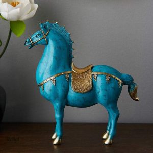 Sculpture de cheval en art chinois traditionnel