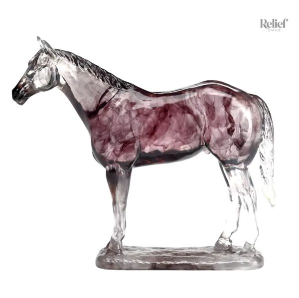 statue-cheval-en-resine-transparente-23-cm-1 Statue cheval en résine transparente 23 cm