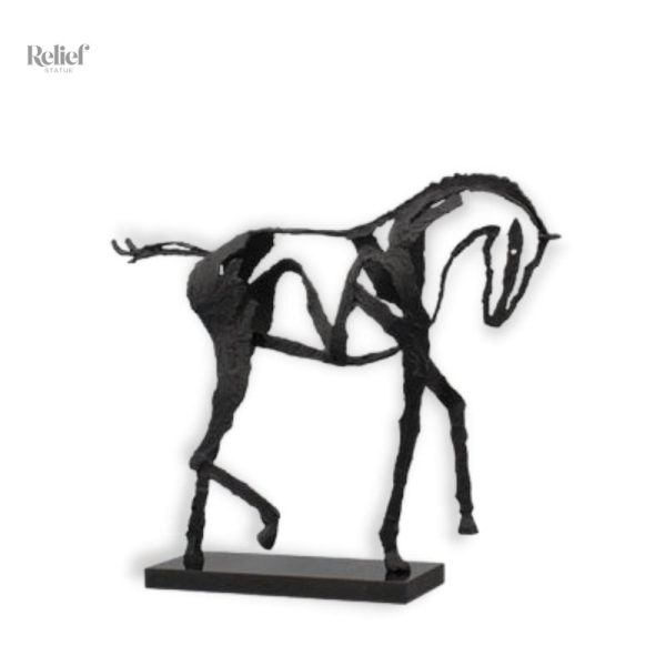 Statue de cheval en fer, sculpture décorative élégante