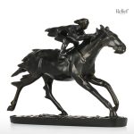 Sculpture cheval en bronze, design contemporain 21 cm