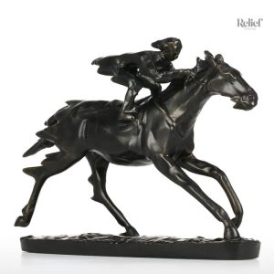 Sculpture cheval en bronze, design contemporain 21 cm