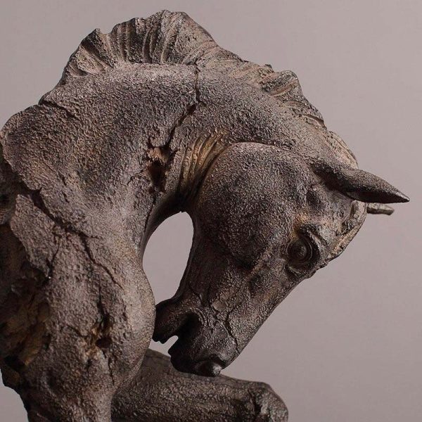 Artisanat de statue de cheval, design raffiné en pierre
