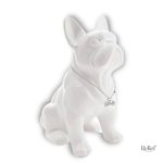 Statue de chien bouledogue 31 cm en résine décorative