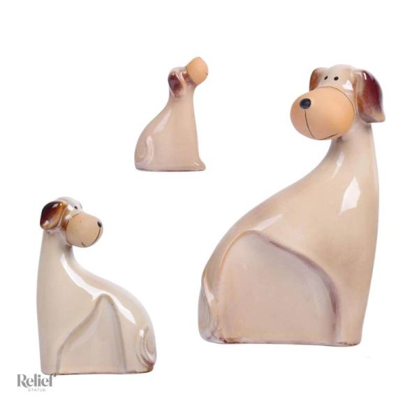 Statue céramique représentant un chien élégant