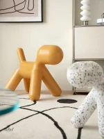 Sculpture de chien originale, pièce maîtresse artistique