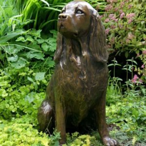 Statue chien épagneul pour jardin 18 cm décorative