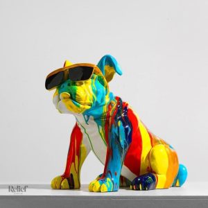 Figurine Bouledogue 32 cm, style moderne et original