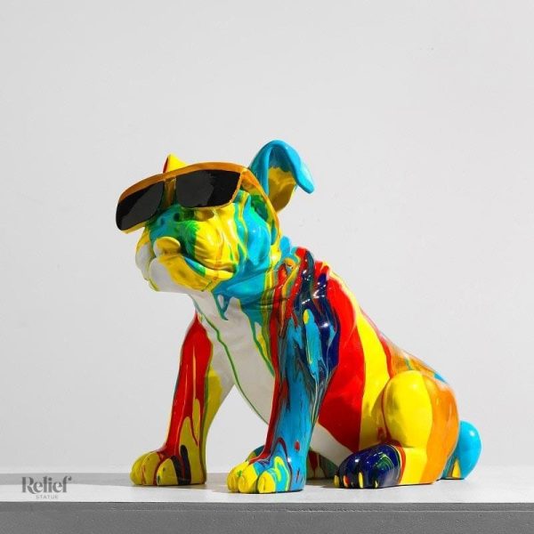 Figurine Bouledogue 32 cm, style moderne et original