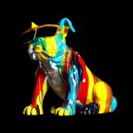 Statue Chien multicolore, apportez une touche ludique à votre déco