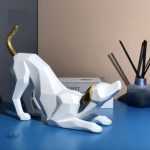 Statue décorative chien en style origami
